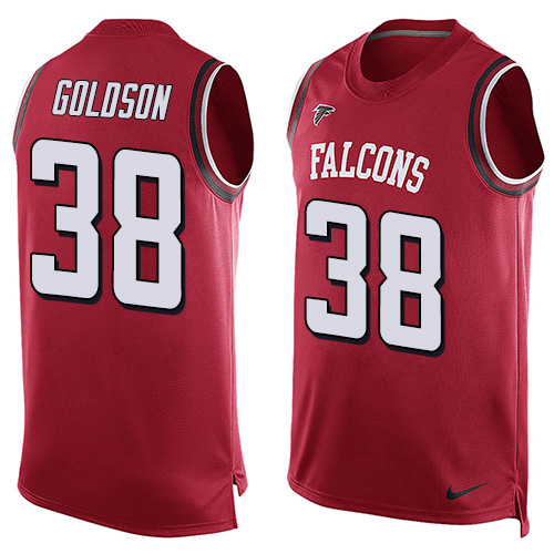 Men's Limited Dashon Goldson Nike Jersey Red - #38 Player Name & Number Tank Top NFL Atlanta Falcons